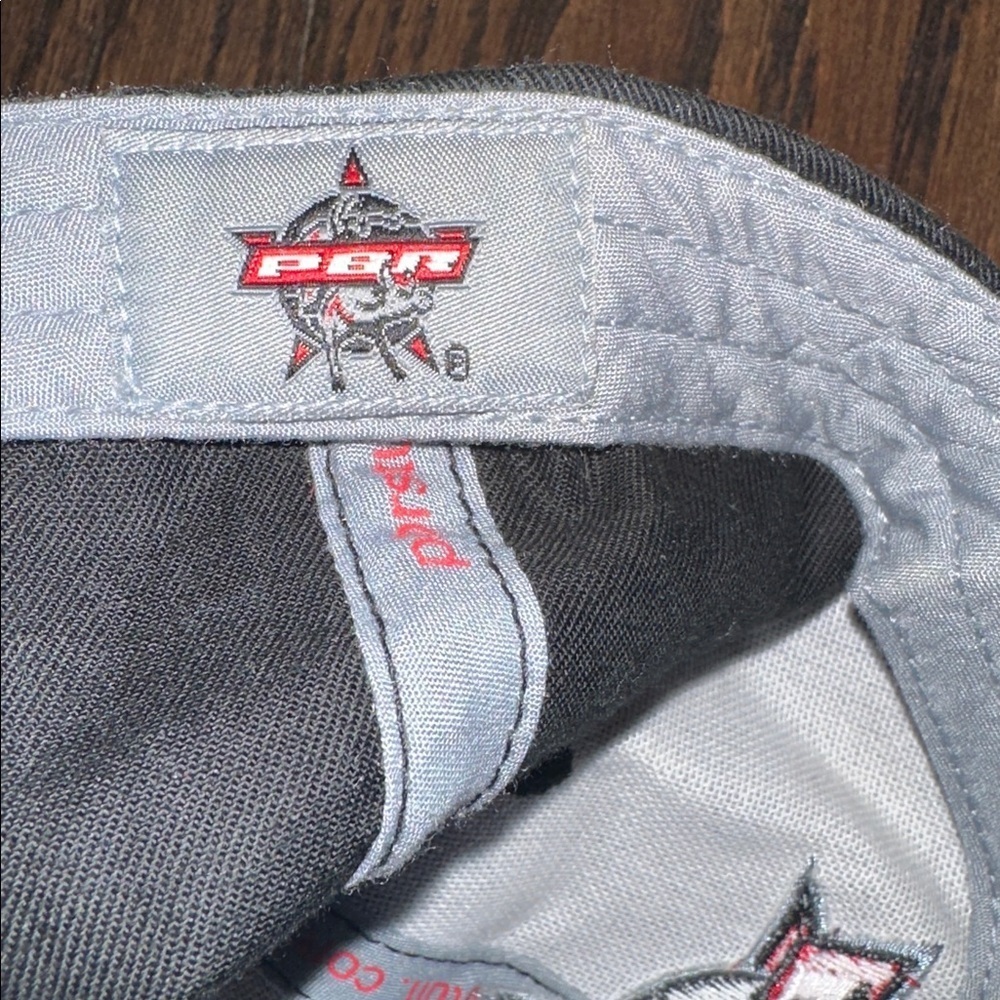Professional bull riders Gray and Red Embroidered Cap - Picture 5 of 7